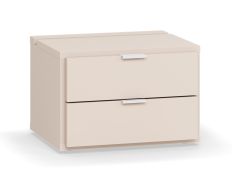 Nachtkastje / 2 laden / kleur: beige / LED-verlichting met aanraaksensor / afmetingen: 45 x 40 x 30 cm / soft-close functie / voor slaapkamers