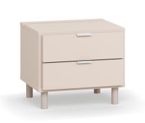 Nachtkastje / 2 laden / kleur: beige / LED-verlichting met aanraaksensor / afmetingen: 45 x 40 x 39 cm / soft-close functie / voor slaapkamers