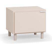 Nachtkastje / 1 draaideur / Kleur: beige / twee compartimenten / nachtkastje / soft-close functie / afmetingen: 45 x 40 x 39 cm / aan beide zijden te monteren