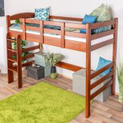 Hoogslaper 90 x 190 cm, "Easy Premium Line" K22/n, massief beukenhout donkerbruin, deelbaar