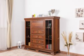 Vitrine kast Sentis 11, kleur: donkerbruin - 136 x 158 x 46 cm (H x B x D)
