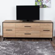 TV-onderkast Altels 05, kleur: Riviera-eik / donkerbruin - 68 x 179 x 40 cm (H x B x D)