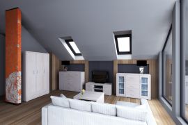 Woonkamer compleet set A Kerowagi, 5 delig, kleur: Sonoma eiken