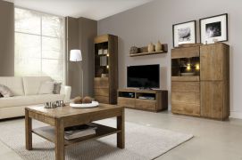 Woonkamer compleet - Set K Fazenda, 5 - delen, deels massief, kleur: donkerbruin