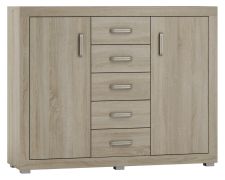 Ladekast /dressoir Lorengau 22, kleur: Sonoma eiken - afmetingen: 109 x 138 x 40 cm (H x B x D)