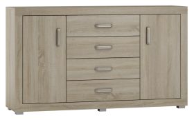 Ladekast /dressoir Lorengau 01, kleur: Sonoma eiken - afmetingen: 90 x 160 x 40 cm (H x B x D)