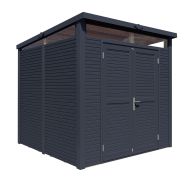Tuinberging / tuinhuis Büren 01 incl. vloer, antraciet - 19 mm geprefabriceerd tuinhuisje, grondoppervlakte: 5,29 m², plat dak