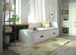 Kinderbed / tienerbed Hasel 01 incl. 2e matrasmaat en 2 lades, kleur: wit - matrasmaat: 80 x 200 cm (B x L)