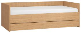 Eenpersoonsbed / logeerbed, kleur: eiken - Lig vlak: 90 x 200 cm (B x L)
