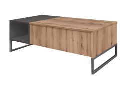 Salontafel Granollers 06, Kleur: Eiken Artisan / Grijs - Afmetingen: 105 x 55 x 38 cm (B x D x H)