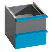 Extra lade(n) -inzetstuk klein Jakob, kleur: Antraciet/Turkoois - 37 x 37 x 42 cm (H x B x D)