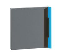 Deur Jakob, Kleur: Antraciet / Turquoise - 37 x 37 x 6 cm (H x B x D)