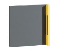 Deur Jakob, Kleur: Antraciet / Geel - 37 x 37 x 6 cm (H x B x D)