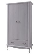 Draaideurkast / kledingkast Bignona 02, kleur: wit grenen - 196 x 105 x 57 cm (H x B x D)