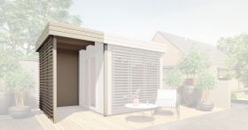 Dakuitbreiding voor de Nefud en Taklamakan 28 mm tuinhuisjes, kleur: grijs / antraciet - buitenafmetingen (B x D): 252 x 254 cm
