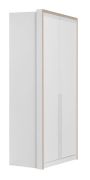 Draaideurkast / kledingkast Cerdanyola 03, kleur: eiken / wit - afmetingen: 216 x 100 x 56 cm (H x B x D)