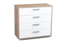 dressoirs / ladenkasten Palpala 07, kleur: Sonoma eiken / wit - 75 x 80 x 35 cm (h x b x d)