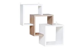 wandrek / hangrek Palpala 10, kleur: Sonoma eiken / wit - 60 x 60 x 24 cm (h x b x d)