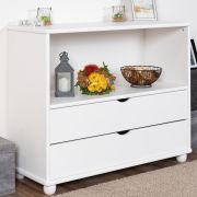 Ladenkast Massief grenen Junco 49A, met 2 laden en 1 schap, 83 x 100 x 42 cm, functioneel ontwerp, stabiel en robuust