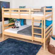 Stapelbed 140 x 190 cm "Easy Premium Line" K24/n, hoofdbord en voeteneind recht, massief beukenhout natuur- transparant gelakt, deelbaar