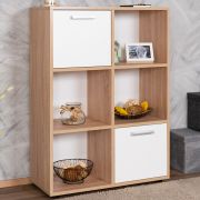 Open kast Palpala 03, kleur: Sonoma eiken / wit - 110 x 80 x 35 cm (H x B x D)
