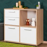 Ladekast Palpala 05, kleur: Sonoma eiken / wit - 75 x 80 x 35 cm (H x B x D)