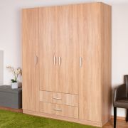 Draaideurkast / kleerkast Plata 11, kleur: Sonoma eik - 201 x 160 x 53 cm (H x B x D)