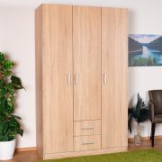 Draaideurkast / kledingkast Plata 09, kleur: Sonoma eiken - 201 x 120 x 53 cm (H x B x D)