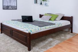 tienerbed / jeugdbed massief grenen, kleur walnoten 77C, incl. lattenbodem - 180 x 200 cm (B x L)