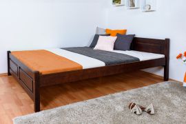 tienerbed / jeugdbed massief grenen kleur walnotenhout 77, incl. lattenbodem - 160 x 200 cm (B x L)