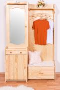 Garderobe / kapstok massief grenen naturel 28B - 200 x 125 x 41 cm (H x B x D)