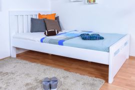 Tienerbed / jeugdbed "Easy Premium Line" K8 incl.1 afdekplaat, 120 x 200 cm massief beukenhout, wit gelakt