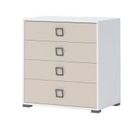 Ladekast /commode 06, kleur: wit / crème - Afmetingen: 89 x 84 x 56 cm (H x B x D)
