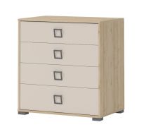 commode / ladekast 06, kleur: beuken / crème - 89 x 84 x 56 cm (h x b x d)