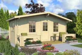 Chalet / tuinhuis Feuersang 03 incl. vloer - 70 mm blokhut profielplanken, grondoppervlakte: 15,9 m², zadeldak