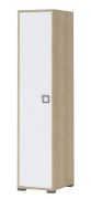 Drehtürenschrank / Kleiderschrank 10, Farbe: Buche / Weiß - 198 x 44 x 56 cm (H x B x T)