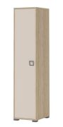Kinderkamer - draaideurkast / kleerkast Benjamin 10, kleur: beuken / crème - 198 x 44 x 56 cm (h x b x d)