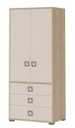 Kinderkamer - draaideurkast / kledingkast Benjamin 13, kleur: beuken / crème - 198 x 84 x 56 cm (h x b x d)