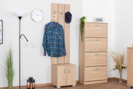 kast Ainsa 02, kleur: bruin eiken - 209 x 50 x 37 cm (h x b x d)