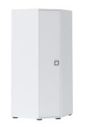 Kinderkamer - Draaideurkast/hoekkledingkast Benjamin 15, kleur: wit - Afmetingen: 198 x 86 x 86 cm (H x B x D)
