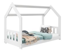 Kinderbed massief grenen hout wit gelakt D2C, incl. lattenbodem - ligvlak: 80 x 160 cm (B x L)