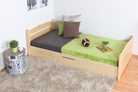 kinderbed / jeugdbed / functioneel bed massief grenen, natuur 92, incl. lattenbodem - 90 x 200 cm (B x D)