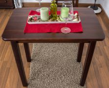 Tafel massief grenen kleur walnotenhout 001 (hoekig) - afmetingen 80 x 50 cm (B x D)