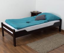 kinderbed / jeugdbed "Easy Premium Line" K1/1n, massief beukenhout kleur: chocoladebruin - afmetingen: 90 x 190 cm