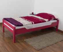 Kinderbed "Easy Premium Line" K1/1n, massief beukenhout massief roze gelakt - afmetingen: 90 x 190 cm