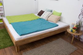 Futonbed / massief houten bed Wooden Nature 04 eikenhout geolied - ligvlak 200 x 200 cm (B x L)