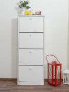 Schoenkast 002 massief grenen wit gelakt - afmetingen 150 x 58 x 29 cm (h x b x d)