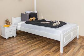 tienerbed / jeugdbed massief beukenhout wit gelakt 117, incl. lattenbodem - afmetingen 120 x 200 cm