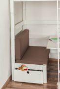 Zitkussenset van 2 voor kinderbed / stapelbed / functioneel bed Tim - Kleur: bruin