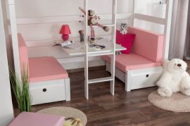 Zitkussenset van 2 voor kinderbed / stapelbed / functioneel bed Tim - kleur: roze